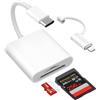 Bimker Lettore Schede SD USB C per iPhone/iPad/Android/Fotocamera, Lettore Micro SD con Adattatore Lightning USB C Rimovibile, 2 in 1 Lettore SD Card per MicroSD/SD, SD Card Reader
