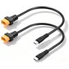 GINTOOYUN 2 cavi di alimentazione da 18 AWG da USB-C a XT60, 20 V/5 A, tipo C maschio a XT60 maschio, cavo di prolunga per droni, modelli aerei, ecc. (30 cm) (maschio a maschio)