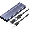 JOIOT M.2 NVMe, alloggiamento SSD USB 3.2 Gen2 10Gbps, PCIe 3.0 in alluminio, supporta SSD 2230/2242/2260/2280 M.2 NVMe SSD, con accessori pad termico, compatibile con Windows Mac Android