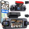 Fuluku Dash Cam Auto 360 gradi, 4 Canali Telecamera Auto 4K+3 * 1080p | Dashcam Auto con WiFi & App G-Sensor,Telecamera Posteriore,Modalità di Parcheggio 24H, Visione Notturna,Registrazione in Loop