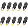 XMHF Convertitore di alimentazione CC, 4,8 mm x 1,7 mm maschio a 5,5 mm x 2,1 mm femmina, connettore adattatore jack nero e giallo, 10 pezzi
