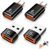 Ihteyuo 4 adattatori da USB C a USB, adattatore da USB 3.0 femmina a USB C maschio, 2 USB C femmina a USB A 3.0, 2 adattatori di ricarica rapida fino a 120 W, convertitore OTG per laptop, tablet, accessori