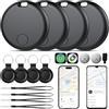 aowoka Smart Tracker Tags per Android & iOS 4 Pezzi, Google Funzioni Trova o Apple Dov'è, Localizzatore Bluetooth Trova Oggetti 365 Giorni, Batteria Sostituibile, Chiavi/Portafoglio/Bagagli/Valigie