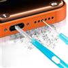 Generic Kit di pulizia per fotocamera e foto, 5 pezzi, strumenti multifunzione a doppio lato, anti intasamento, in nylon, gancio per spazzola per porta di ricarica del telefono, altoparlante (blu)