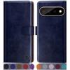 SUANPOT progettazione per Google Pixel 11 Pro XL 6.8 Blocco RFID Portafoglio Slot CarteSupporto Cellulare Magnetica custodia Pelle Sintetica Cover per Pixel 11 Pro XL Blu