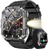 Blackview Smartwatch Uomo, Orologio Intelligente Fitness con Chiamate Bluetooth, 2.01 Militari Smart Watch Tracker 100+ Modalità Sportive/Cardiofrequenzimetro/SpO2/Torcia/Bussola per Android iOS