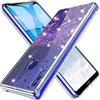 Gypsophilaa Cover Huawei Honor Play Custodia, Lyzwn 3D Glitter Liquido Sabbie Mobili Trasparente Morbido TPU Silicone Custodia per Honor Play Brillantini Sequin PC Posteriore Protettiva Case