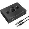 sunwes Commutatore audio da 3,5 mm, 2 ingressi 1 uscita/1 ingresso 2 uscite audio splitter switcher, scatola di commutazione audio, pulsante mute one-key
