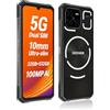 DOOGEENEXT Blade GT PRO, Smartphone Rugged 5G (Ultrasottile 10mm), Effetto Luce RGB, 32GB+512GB, Fotocamera AI 100MP, Dual SIM 5G, Schermo 6,72 120Hz FHD+, Android 14, IP69K/IP68 Antiurto, NFC Nero