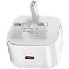 eSTUFF Home Charger UK PD 20W 1 x USB-C Input: 230V UK, MHJF3B/A (1 x USB-C Input: 230V UK plug. Output: PD 3.0 20W. White)