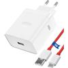 QarulG Caricatore USB da 100 W con cavo di ricarica USB C da 6 A, 1 m, per Oneplus | per Oneplus 13 12 12R 11 10 Pro 7t 6t, per Oppo Reno 12 Pro 12F 11F, per Honor 400 300 Magic 7, per Samsung Galaxy S25/S24