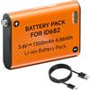 CITYORK Batteria di ricambio per torcia frontale Petzl ID682 1350 mAh Pet-zl actik core Battery USB-C Swift RL