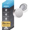 ABSINA Confezione da 25 pile SR44 1,55 V ossido d'argento | Batteria SR44 anti-perdita e lunga durata - Per orologi, calcolatrici, strumenti di misura e altro