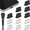 Lunhoo 12 tappi antipolvere USB C in silicone, tappo antipolvere per porta di ricarica, kit di pulizia e protezione per cellulari, tablet, laptop, con spazzola per la pulizia e scatola portaoggetti