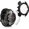 kwmobile 2x Custodia Rigida Smartwatch Compatibile con Garmin Fenix 8 51mm Cover - Case Vetro Temperato Orologio Fitness - trasparente/nero