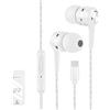 Rpanle Cuffie con Filo, Auricolari con Filo USB C con Microfono, Hi-Fi Stereo Auricolari USB C con filo In-Ear Cuffie (Bianca)