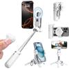 Jaxiyun Bastone per selfie magnetico 4 in 1, mini trepiede per cellulari | con telecomando e attacco freddo, compatibile con iPhone e Android per selfie, vlogging e riprese video, Bianco