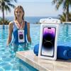 Generic 1 custodia impermeabile per telefono, modello airbag, modello airbag, con cordino, copertura universale per touchscreen ad alta trasparenza, per spiaggia, nuoto e snorkeling, colore bianco