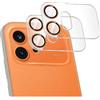 GIOPUEY 2 Pezzi Pellicola Fotocamera Compatibile con Honor 600, [Protezione Completa][Doppia Protezione] Metallo + Vetro Temperato, Protezione Fotocamera - Orange