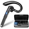 Boytond Auricolare Bluetooth senza fili singolo, auricolare Bluetooth senza fili con custodia di ricarica, riproduzione 120 ore, cuffie doppiabili a mani libere con microfono integrato per lavoro