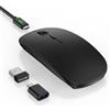 TECKNET Mouse Bluetooth USB-C & USB-A, Con 6 Livelli DPI Regolabili | Wireless Slim Mice Ricaricabile A 4 Tasti, Mouse Radio Per Computer/Macbook/Notebook