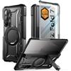 SUPCASE Cover per Samsung Galaxy Z Fold 7 con Supporto, [Compatibile con MagSafe] [Pellicola in Vetro Temperato Integrata] [Protezione Cerniera] - Custodia Militare Antiurto (Trasparente-Nero)