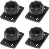 Buaak Set di 4 supporti per testa sferica, piastra di montaggio con ventosa e morsetto, pezzo di ricambio Carplay, giunto sferico da 17 mm, per telefono, GPS, monitor (ABS, nero)