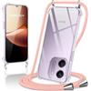Coiwxmoi Cover per Xiaomi Redmi 17C con Cordino 6,88,Trasparente Custodia con Laccio Tracolla Corda Catena Cinghia,Ultra Morbido Silicone TPU Antiurto Case per Xiaomi Redmi 17C, Oro Rosa