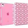 MoKo Cover per iPad (A16) 11a Generazione 11 Pollici, iPad 10a Gen 10,9 in | Custodia per iPad 11/10,9 2025/2022 con Portapenna, Cover Trifold Leggera con Retro PC Traslucido, Peonia Pois