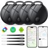 coioc Smart Tag 4 Pezzi per Android e iOS, Bluetooth Tracker per Chiavi, Valigie, Portafoglio, Zaino e Borsa, Tracker Tag 120 dB, Rete di Ricerca Globale, Condivisione Familiare, IP67, Senza Abbonamento
