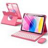 Wenlaty Custodia ibrida per iPad A16 di 11a/10a generazione con tastiera e mouse