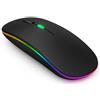 OUSDRA Mouse wireless ultra sottile, mouse wireless 2,4 G + Bluetooth con USB, silenzioso e ricaricabile, 3 livelli dpi regolabile per ufficio e casa, compatibile con PC, laptop, tablet, Windows, iOS e