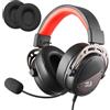 Redragon H730 - Cuffie USB da gaming, 53 mm, suono spaziale a 360° | Cuffie da gioco cablate, microfono rimovibile, cuscinetti magnetici sostituibili, over-ear PC PS