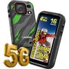 LAGENIO Eagle Pro Mini 5G Smartphone Rugged per Live Streaming senza Wi-Fi, Action Camera 4K, Android 16, 36GB+256GB/1TB, 4,5 ore di autonomia, Stabilizzazione, Display 4,0, Dual SIM, NFC, IP69K