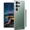 Maustron Smartphone Android G25 Ultra senza contratto,da 7,3 pollici (90 Hz), 4G LTE, 8 GB di RAM, 256 GB di memoria, fotocamera principale da 108 MP con IA + fotocamera frontale da 64 MP, doppia SIM, verde