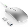 TECKNET Mouse Bluetooth USB-C & USB-A, Con 6 Livelli DPI Regolabili | Wireless Slim Mice Ricaricabile A 4 Tasti, Mouse Radio Per Computer/Macbook/Notebook