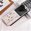 UEEBAI Cover per Samsung Galaxy Z Flip 6/Z Flip 5 5G, custodia a libro in pelle PU con scomparti per carte chiusura magnetica, cavalletto in silicone Bumper Cover Case per ragazze donna - Foglio