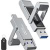 Eaget 128GB Unità A Stato Solido Doppia, Chiavetta USB Velocità Fino A 400MB/s, Porte USB-C E USB-A, SSD esterno portatile per iPhone 15/16/17 Pro, Android, MacBook, PC
