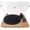 VULKKANO TD20 Giradischi in vinile con capsula AT-VM95E MM, braccio anti-skate, previsione fono/linea integrato e auto-stop, lettore vinile 33 e 45 giri/min, marrone