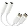 ATJTYSX Confezione da 2 adattatori da USB C a jack da 3,5 mm, con microfono, compatibile con iPhone 16/15, Samsung S24-S20, Pixel 8/7, Android
