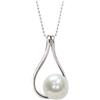 MAYUMI Pendente con catena argento 925 perla button 9,5x10mm mayumi