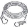 YIGOOWN Guinzaglio per cani in acciaio inox e PVC, 2 m, con gancio girevole, 3 mm di spessore, robusto, per cani di taglia grande, campeggio, giardino, picnic, spiaggia, parco, all'aperto (argento)