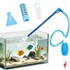 Hshenjhu Sifone Acquario, 1,7 m Cambio d'Acqua per Acquario, Aspiratore Acquari, Pulizia Acquari Ghiaia per Cambio Acqua, Pulizia Sabbia, Rimozione Sporco, Filtraggio, Tartarughiere (Blu)