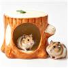 Haoppmof Casa per criceti in ceramica, nascondiglio grande, infrangibile | Nascondiglio per piccoli animali in ceramica, design a ceppo d'albero, supporto stabile, superficie liscia