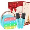 Fede Karaoke con 2 Microfono Bambini, Unicorno Regalo Giochi Bambina 3-12 Anni | Portatile Canta tu Karaoke Microfono Bluetooth per Bambini con DSP e luci LED, Giocattoli Bambina 3-12 Anni