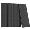 Paluplus Set 4 Pannelli Fonoassorbenti con Doghe Effetto Legno, Misura 120x60 cm - 2,88 ㎡, Pannello 3D Spessore da 2,1 cm, Rivestimento Acustico Decorativo per Pareti e Soffitti -4544M -22 (Nero)