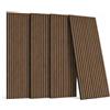 Paluplus Set 4 Pannelli Fonoassorbenti con Doghe Effetto Legno, Misura 120x60 cm - 2,88 ㎡, Pannello 3D Spessore da 2,1 cm, Rivestimento Acustico Decorativo per Pareti e Soffitti -4546M -22 (Noce)