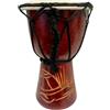 My Family House - Djembe Drum in legno, multicolore - Strumento musicale intagliato a mano, 15 cm