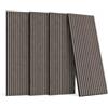Paluplus Set 4 Pannelli Fonoassorbenti con Doghe Effetto Legno, Misura 120x60 cm - 2,88 ㎡, Pannello 3D Spessore da 2,1 cm, Rivestimento Acustico Decorativo per Pareti e Soffitti -4542M -22 (Grigio)