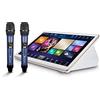 InAndOn Sistema karaoke KTV, touch screen 4K da 18,5 pollici + microfoni wireless, musica professionale per l'intrattenimento domestico, canzoni YouTube, film, WiFi, aggiornamento, sistema Android,